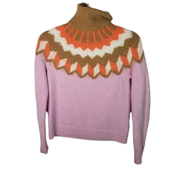 J Crew Supersoft Fair Isle Wool Alpaca turtleneck sweater - Picture 3 of 7
